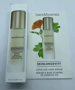 NEW NIB bareMinerals SKINLONGEVITY Long Life Herb Serum Travel 8ml /0.27oz ATHNT - Picture 1 of 6