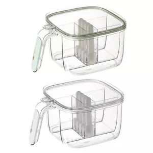 Seasoning Box 4 in1 Clear Kitchen Seasoning Storage Box Containers with Lids - Picture 1 of 14