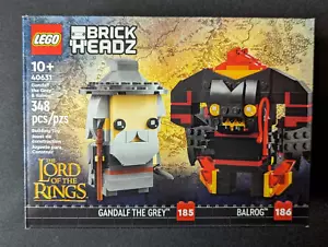 LEGO LORD OF THE RINGS BRICKHEADZ: Gandalf the Grey & Balrog 40631 NEW & SEALED - Picture 1 of 5