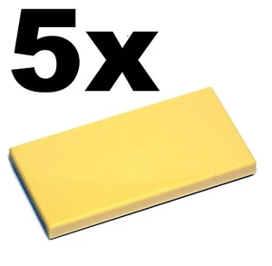 NEW LEGO - TILES - 2 x 4 - Tan Tile x 5 - smooth flat tile 2x4 - Picture 1 of 1