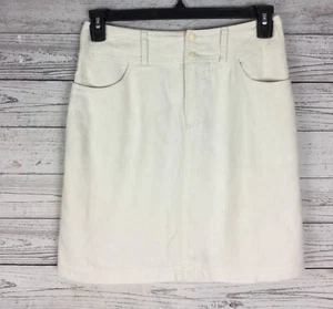 J. Jill Women’s Ivory White Linen Blend Lined Pencil Skirt Size 8 - Picture 1 of 9