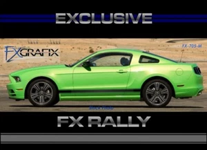 2013 - 2014 Ford Mustang Factory Style & Custom Rally Rocker Stripes by Fxgrafix - Picture 1 of 13