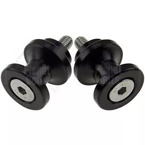 Carretes de soporte de brazo oscilante Rhino negros para soporte deslizante CNC de 8 mm para Honda Suzuki GSXR - Imagen 1 de 3