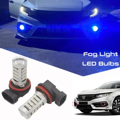 2pcs Ultra Blue H11 H8 LED Fog Lights Bulbs for Honda Civic 2006-2024 Fog Lamp - Image 1 of 4