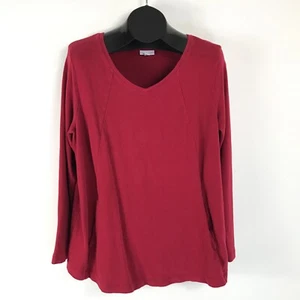J. Jill Pure Jill Soft Touch Cotton Sweater Women's Plus Size 1X Red Holiday - Picture 1 of 12