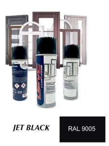 UPVC Aerosol Spray Paint JET BLACK 9005 Window Door Plastic Cladding Renovate - Picture 1 of 10