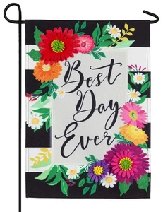 Linen Best Day Ever Decorative Garden Flag - Picture 1 of 1