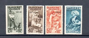 Saar (Germany) 1927 set overprinted Nothilfe stamps (Michel 122/25) nice MLH - Picture 1 of 2