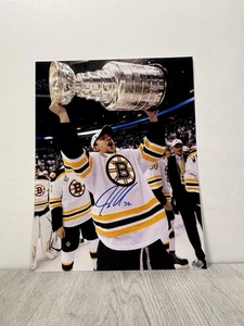 Autografo Jamie Arniel 14"x11" foto Stanley Cup Boston Bruins Champions - Foto 1 di 5