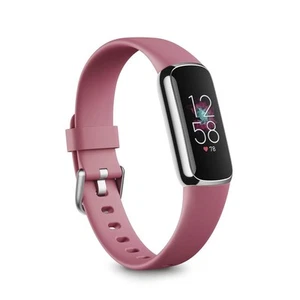 FITBIT Luxe Tracker Orchid Platinum 5+ Days Battery Life Smart Watch Pink - Picture 1 of 5