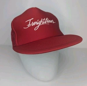 Vintage Freightliner Red Foam Trucker Hat Rope Snap Back Nissin Mesh Back - Picture 1 of 6