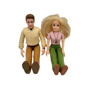 Mattel 2006 Fisher Price Loving Family Dollhouse Mom & Dad Figures Flexible 6" - Picture 1 of 8