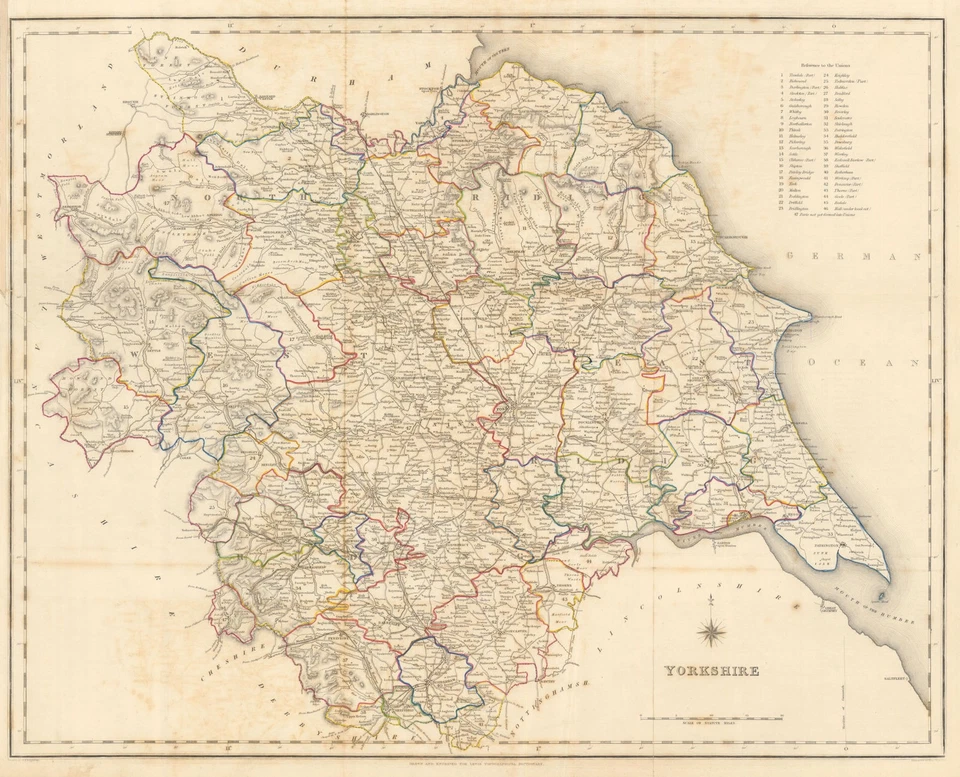 Antique county map of YORKSHIRE by Creighton & Starling for Lewis c1840 - Image 1 of 1