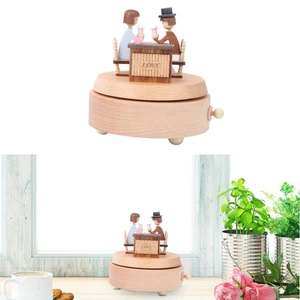 Holz Spieluhr Mann Mutter Kuss Spieluhren für Mädchen Motto Deko - Bild 1 von 12
