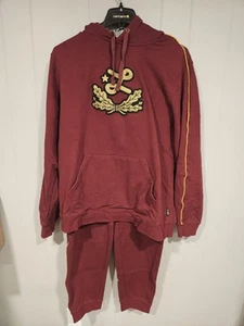 LRG Lifted Research Group XXL Jogginganzug Sweatshirt Hose Hoodie Burgundy Gold - Bild 1 von 11