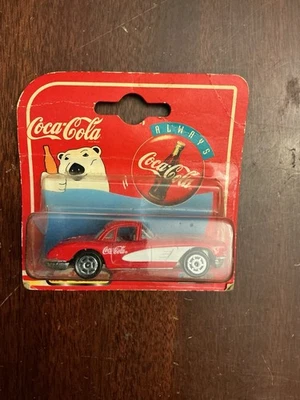 1997 Coca-Cola Majorette 1958 Chevy Corvette 200 Series 1:64 Diecast Car Red - Image 1 of 4
