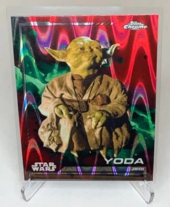 2024 Topps Chrome Star Wars Yoda Red Raywave #140 - Picture 1 of 2