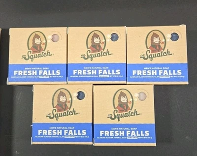 (LOTE DE 5) Jabón en barra natural Dr. Squatch HOMBRE FRESCAS CAÍDAS aroma 5 oz cada barra Foto 1 de 3