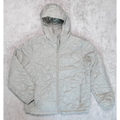 Old Navy Water Resistant Quilted Full Zip Hooded Jacket Mens Size L Gray Taupe - Image 1 of 4