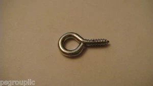 200 ZINC PLATED SCREW EYES # 217-1/2 WOODWORKING 7/16 L 1/8 EYE + FREE SAMPLES - Picture 1 of 2