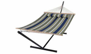 12 FOOT HAMMOCK WITH STAND & SPREADER BARS AND DETACHABLE PILLOW, HEAVY DUTY