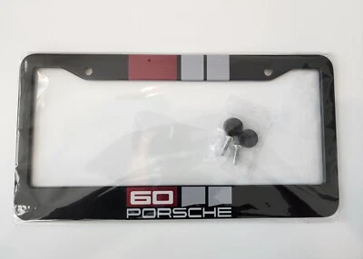 Porsche 60 Year License Plate Metal Frame 911 997 991 992 Cayenne Panamera 718 - Image 1 of 3