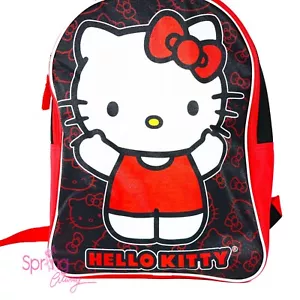 Sanrio Black Red Hello Kitty Backpack 15" - Picture 1 of 4