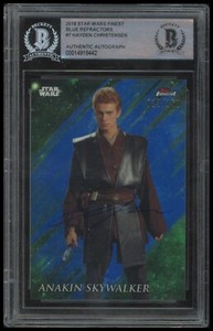 2018 Star Wars Finest Blue Refractor #7 Anakin /150 Hayden Christensen Auto BAS