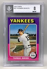 1975 Topps #20 Thurman Munson - New York Yankees BGS 8 NM-MT
