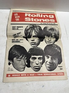 - Life With The Rolling Stones One Shilling UK Newspaper 1964 Rock And Roll - Picture 1 of 5