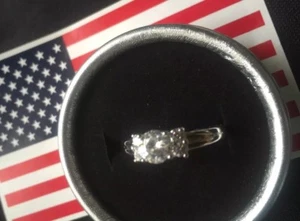 Luxury 18K White Gold Filled Engagement Ring Promise White Sapphire Sz 8 Friends - Picture 1 of 5