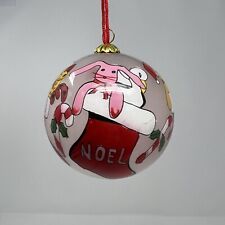 Joy Peace Love Noel Toys In Stockings Round Christmas Tree Ornament