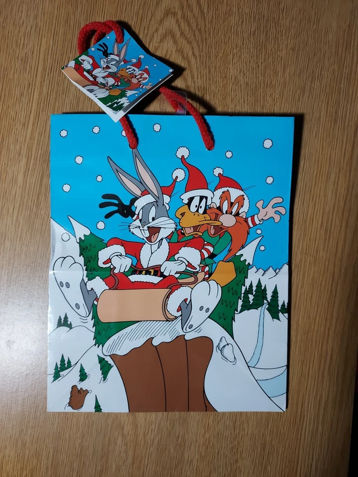 复古 1996 年 Cleo 礼品袋 9x8 英寸 Tune Squad Michael Jordan Space Jam Looney Tunes — 第 1/4 张图片