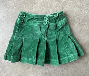 Mini Boden Girls 3-4 Y Velvet Pleated Skirt Green Toddler - Picture 1 of 4
