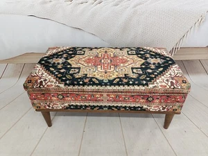 Handmade furniture, Hidden storage, Ottoman bench, Bohemian bench, Footstool  - Picture 1 of 20