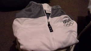 U. S. Olympic Warm-Up Jacket Lightweight Windbreaker USOC--2X (White/Silver) - Picture 1 of 2