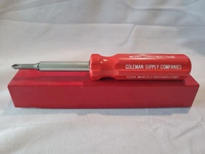 VTG Merry Christmas Coleman Supply Companies Advertising Screwdriver MOR-FLO NOS - Picture 1 of 8