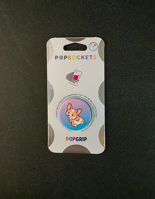 New PopSockets PopGrip Swap Top Cell Phone Grip Stand Cheeky Corgi Dog NIP - Image 1 of 4