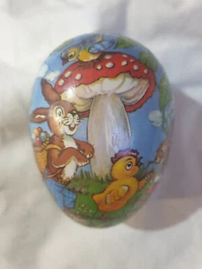 orig. RDA culto huevo de Pascua 15 cm cartón caramelo mosca hongo conejo contenedor de dulces Pascua - Imagen 1 de 3