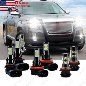 Combo de 6 faros LED de haz alto-bajo y luz antiniebla 6000 k para GMC Terrain 2010-2015 - Imagen 1 de 12