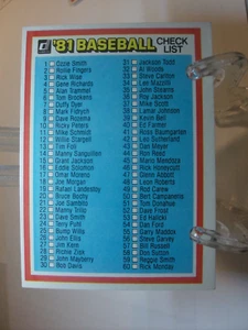 1981 Donruss Baseball Card #NNOa - Checklist: 1-120 CL, ERR (97790) - Picture 1 of 2