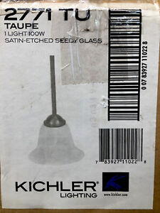 Kichler 2771TU Taupe  100W Satin -Etched Seedy Glass Light  New(Other)