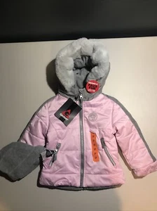 Gerry Jacket Kids 2T 3-Piece Two Systems Jacket Pink Faux Fur Hood NEW - Picture 1 of 12