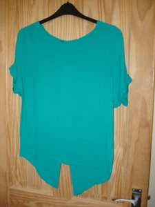 NEW+tag brand MANGO in trendy TURQUOISE TOP/ BLOUSE  UK= XS  VISCOSE dropped sl. - Picture 1 of 12