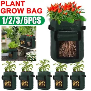 Vegetable Plant Pots Potato Grow Bags,10 Gallon Reusable Grow Bags for Gardening - Picture 1 of 24