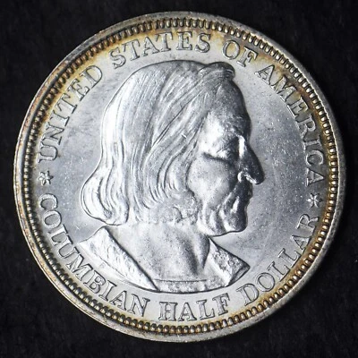 1892 "HIGH GRADE" Colombian Exposition Silver Half Dollar .50C - COINGIANTS - - Image 1 of 2