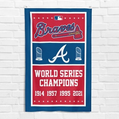 For Atlanta Braves Fans 3x5 ft Baseball World Series Champions Banner Flag - Image 1 of 4