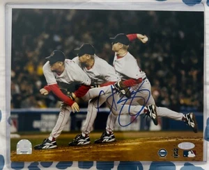 CURT SCHILLING TRIPLE EXPOSURE BOSTON RED SOX AUTOGRAPHED PHOTO W/COA - Picture 1 of 2