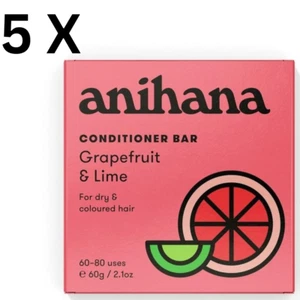 5 X Anihana Conditioner Bar Grapefruit & Lime for Dry & Coloured Hair 60-80 Uses - Picture 1 of 9