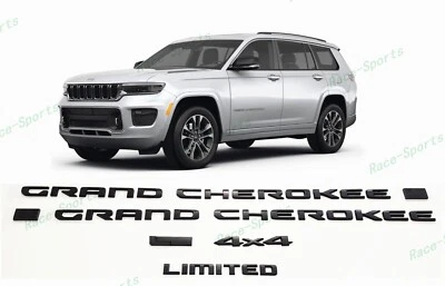 5 peças 2021+ Jeep Grand Cherokee L porta lateral traseira 4x4 L emblema limitado preto fosco - Imagem 1 de 4